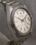 Dim Gray Bulova Super Seville Day & Date SS All Original Swiss Automatic Mens Watch....36mm