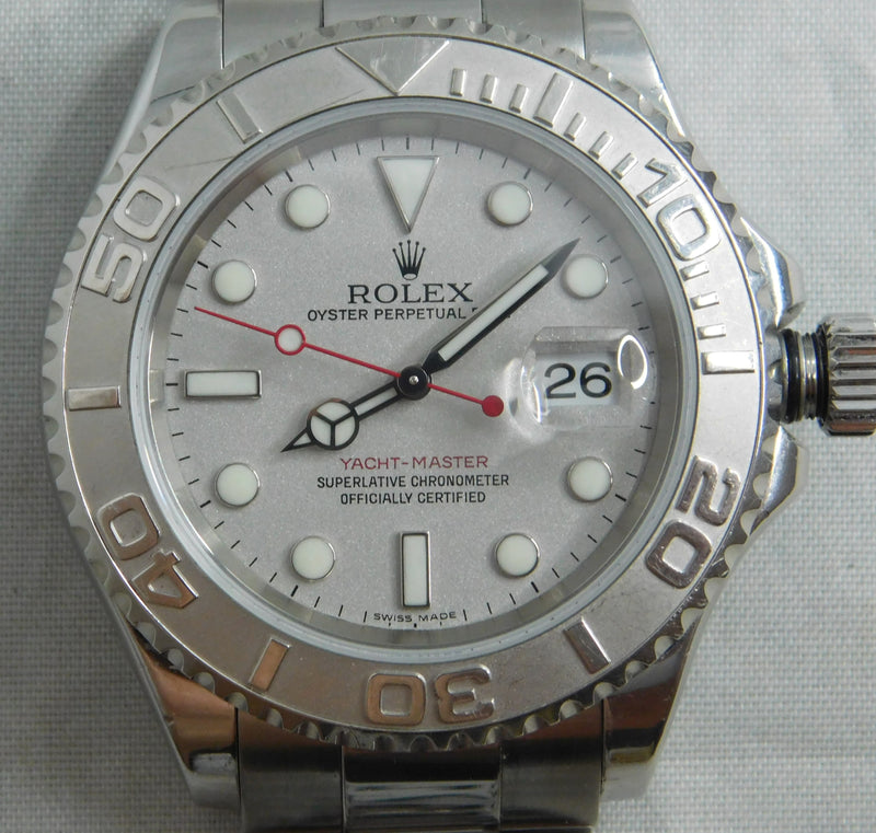 Light Slate Gray Rolex Yacht-Master Reference 16622 SS Platinum Bezel/Dial 2007 Mens Watch....40mm