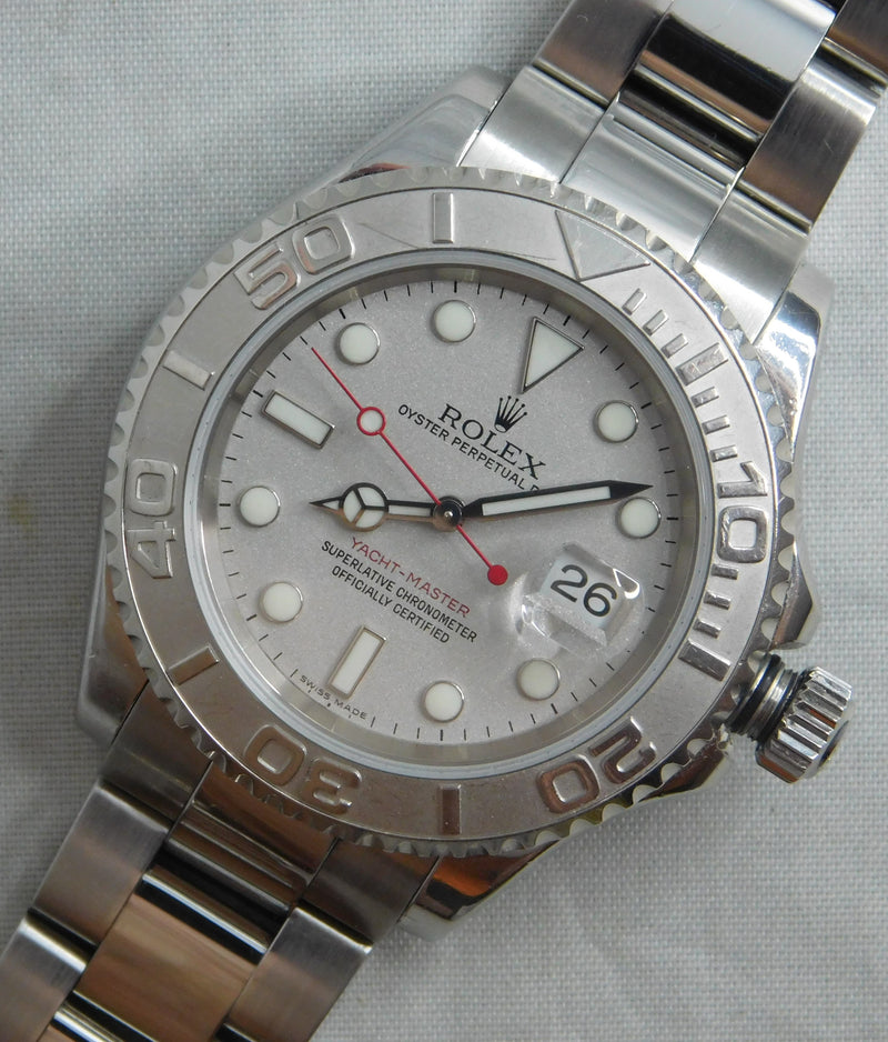 Light Slate Gray Rolex Yacht-Master Reference 16622 SS Platinum Bezel/Dial 2007 Mens Watch....40mm