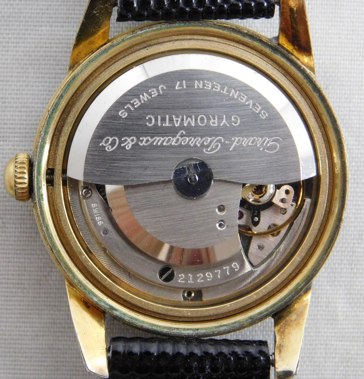 Light Slate Gray Girard Perregaux Gyromatic Swiss 17 Jewel Automatic Movement Mens Watch....34mm