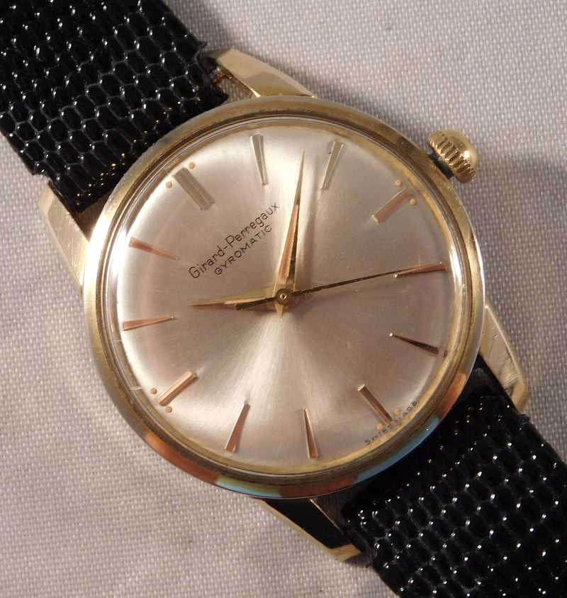 Dark Gray Girard Perregaux Gyromatic Swiss 17 Jewel Automatic Movement Mens Watch   34mm
