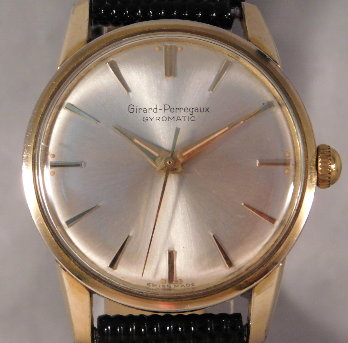 Rosy Brown Girard Perregaux Gyromatic Swiss 17 Jewel Automatic Movement Mens Watch....34mm