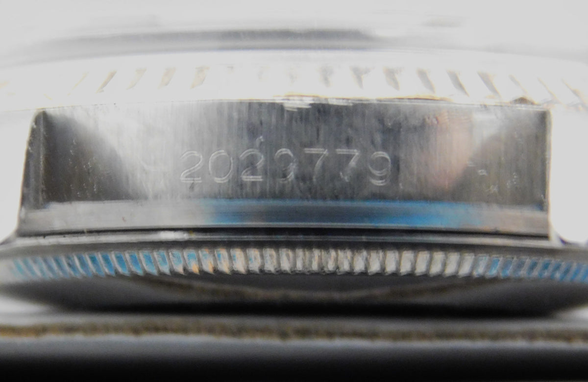 Gray Rolex Datejust 1601 SS 18k Solid White Gold Bezel Vintage 1969 Mens Watch....36mm
