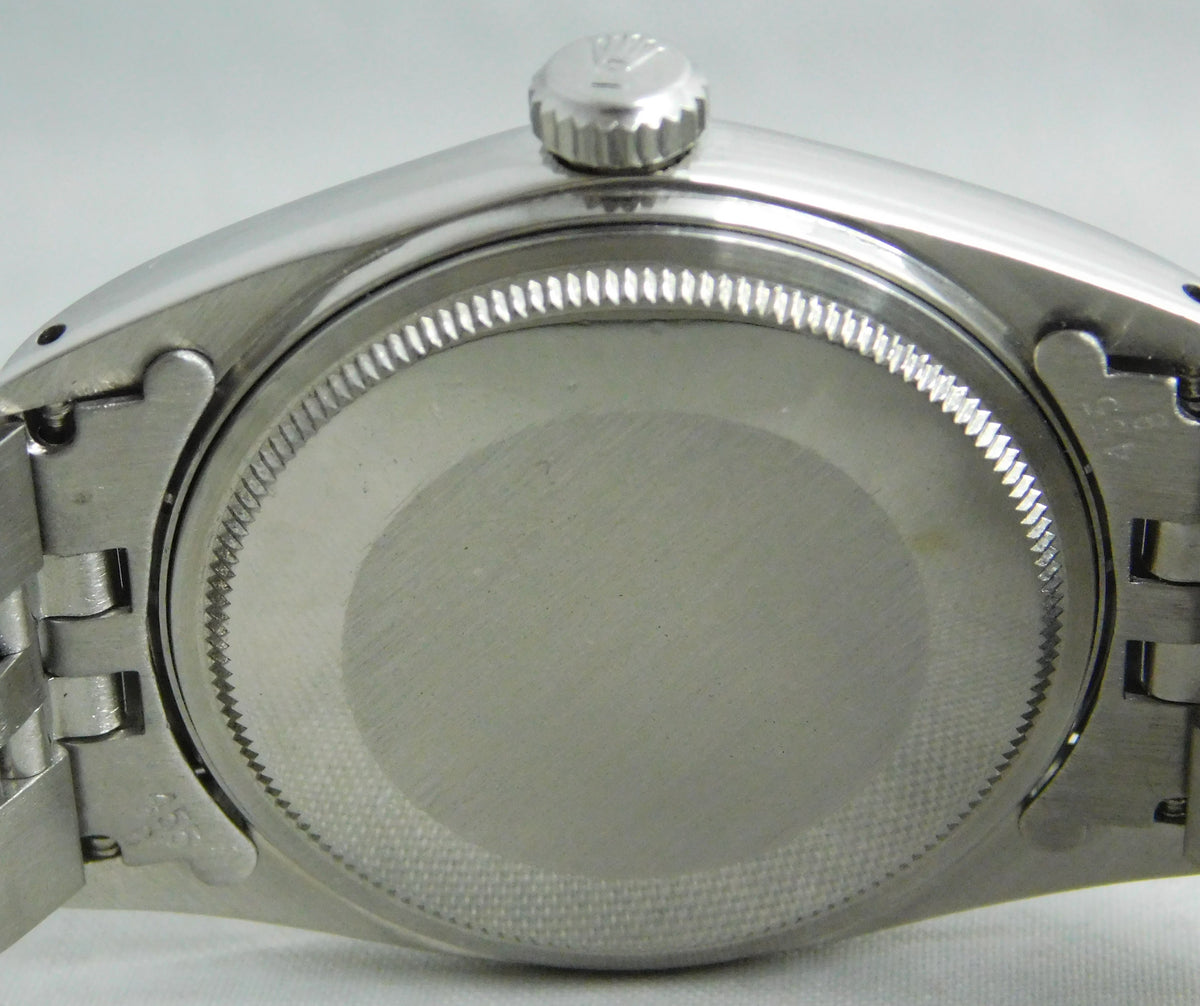 Light Slate Gray Rolex Datejust 1601 SS 18k Solid White Gold Bezel Vintage 1969 Mens Watch....36mm
