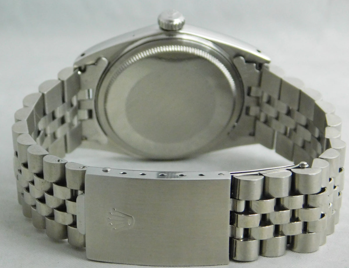 Light Slate Gray Rolex Datejust 1601 SS 18k Solid White Gold Bezel Vintage 1969 Mens Watch....36mm