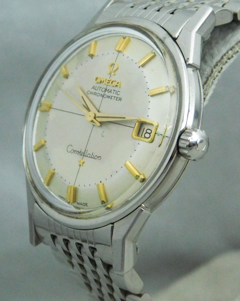 Light Slate Gray Omega Constellation Pie Pan Date SS Vintage 1962 Ref. 168.005 Mens Watch....34mm