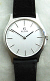 Light Gray Elgin Two Hand Dress Watch SS 7mm Thick Case Swiss Manual Wind Mens Watch....34mm