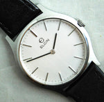 Light Gray Elgin Two Hand Dress Watch SS 7mm Thick Case Swiss Manual Wind Mens Watch....34mm