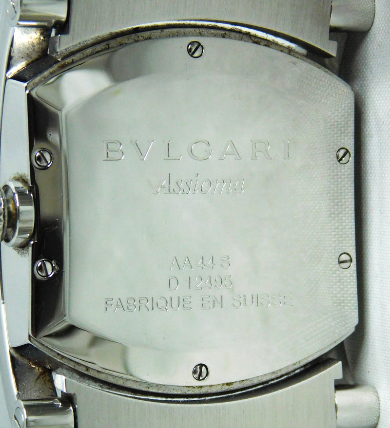 Gray Bvlgari Assioma AA44S Automatic Blue/Gray Dial Stainless Steel Mens Watch....34mm