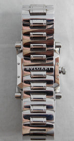 Dark Gray Bvlgari Assioma AA44S Automatic Blue/Gray Dial Stainless Steel Mens Watch....34mm