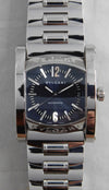 Dark Gray Bvlgari Assioma AA44S Automatic Blue/Gray Dial Stainless Steel Mens Watch....34mm