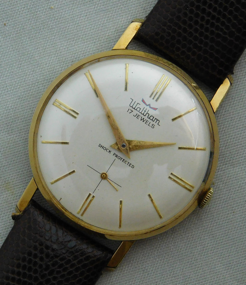 Slate Gray Waltham Classic 17 Jewel Swiss Manual Wind GP Vintage 1960's Men’s Watch....33mm