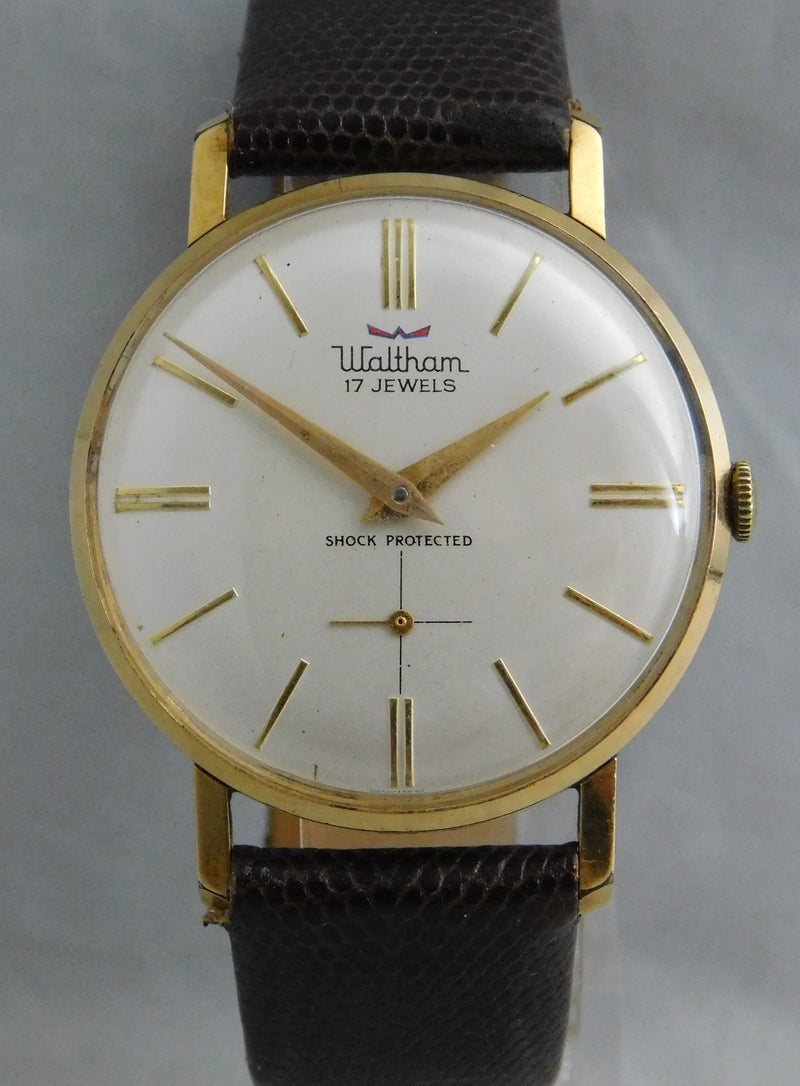 Light Slate Gray Waltham Classic 17 Jewel Swiss Manual Wind GP Vintage 1960's Men’s Watch....33mm