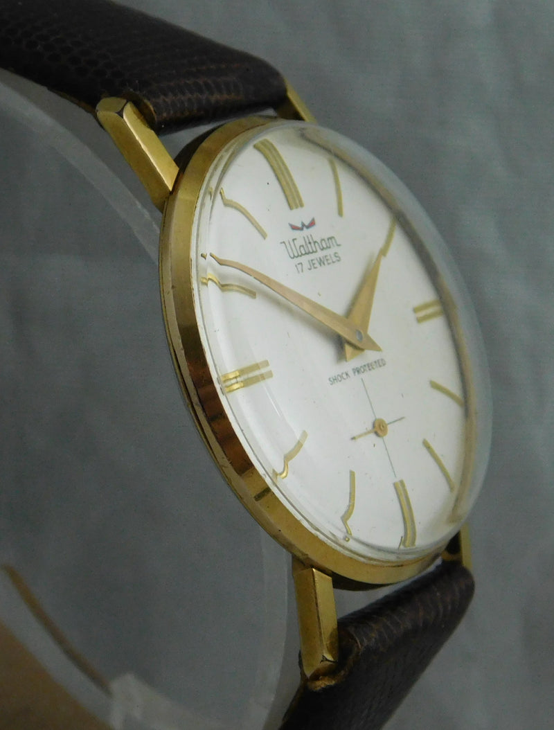 Dark Slate Gray Waltham Classic 17 Jewel Swiss Manual Wind GP Vintage 1960's Men’s Watch....33mm