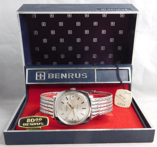 Dark Slate Gray Benrus Sea Lord Automatic SS With  Original Box and Tag NOS Mens Watch....33mm