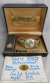 Gray Gruen Precision  17 Jewels Calendar Manual Wind Vintage 1971 Mens Watch....32mm