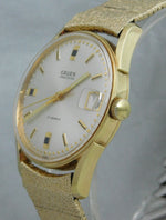 Light Slate Gray Gruen Precision  17 Jewels Calendar Manual Wind Vintage 1971 Mens Watch....32mm