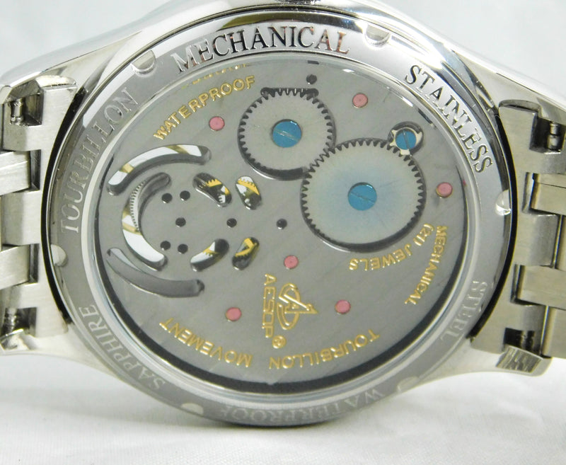 Dark Gray Aesop Flying Tourbillon 7050G Hand Wind Black Starry Sky Dial Mens Watch....42mm