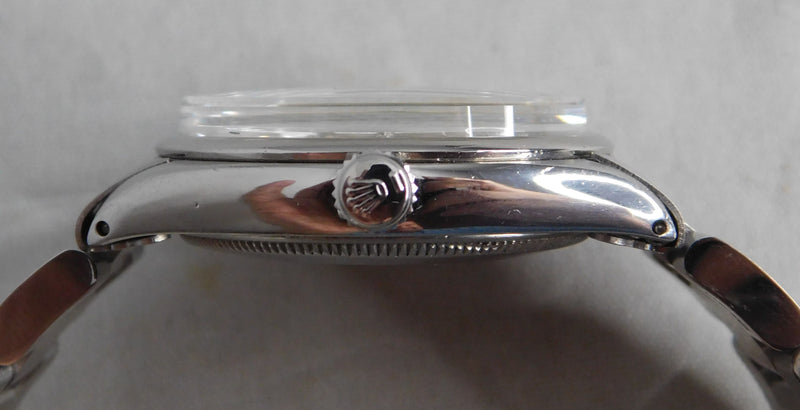 Dark Gray Rolex Oyster Perpetual 1002 SS Vintage 1960's Light Champange Dial Mens Watch....34mm