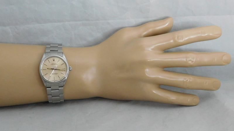 Rosy Brown Rolex Oyster Perpetual 1002 SS Vintage 1960's Light Champange Dial Mens Watch....34mm
