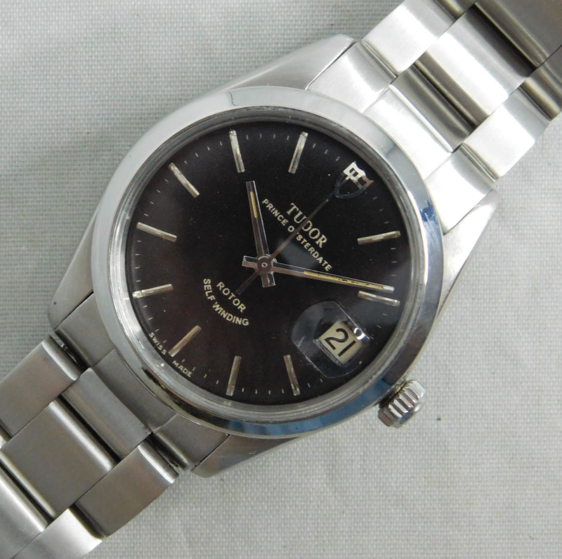 Dark Gray Rolex Tudor Prince Oysterdate 7966 Vintage 1966 Automatic Mens Watch....34mm