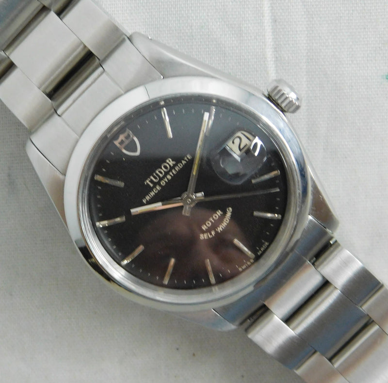 Dark Gray Rolex Tudor Prince Oysterdate 7966 Vintage 1966 Automatic Mens Watch....34mm