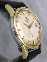 Light Slate Gray Omega Constellation Pie Pan Chronometer 14k Solid Gold/SS Circa 1959 Mens Watch....34mm