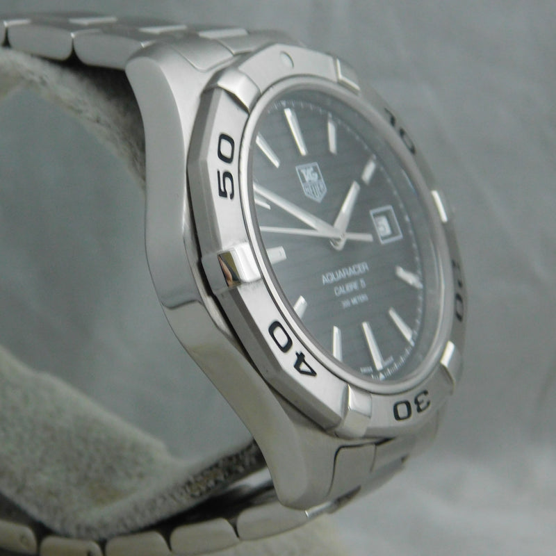 Slate Gray Tag Heuer Aquaracer WAP2010 Calibre 5 Automatic Date SS Mens Watch....41mm