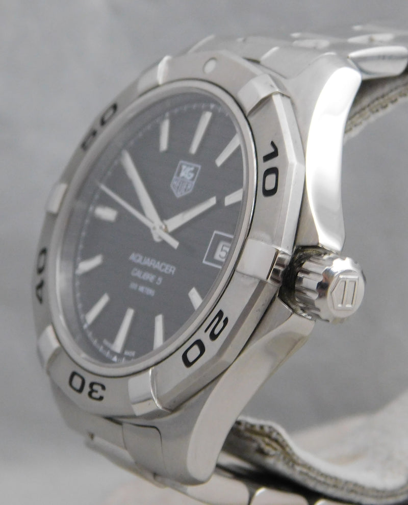 Light Slate Gray Tag Heuer Aquaracer WAP2010 Calibre 5 Automatic Date SS Mens Watch....41mm