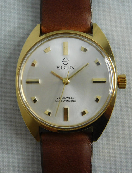 Light Slate Gray Elgin Classic Vintage 1960s Swiss 25 Jewel Automatic GP Mens Watch....34mm