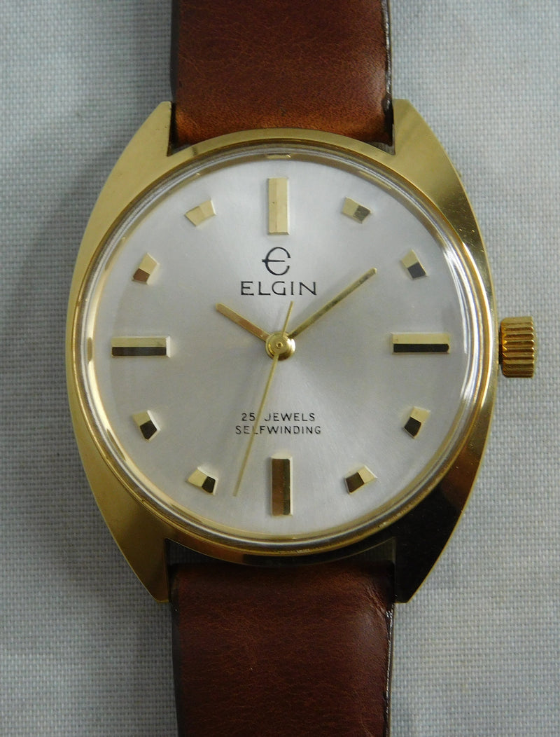 Light Slate Gray Elgin Classic Vintage 1960s Swiss 25 Jewel Automatic GP Mens Watch....34mm