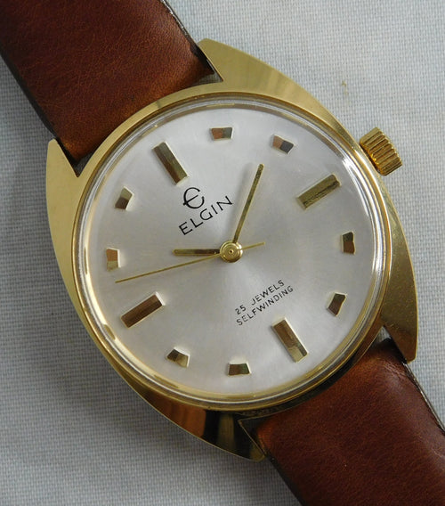 Light Slate Gray Elgin Classic Vintage 1960s Swiss 25 Jewel Automatic GP Mens Watch....34mm