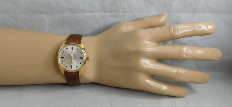 Rosy Brown Elgin Classic Vintage 1960s Swiss 25 Jewel Automatic GP Mens Watch....34mm