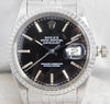 Dark Slate Gray Rolex Datejust 16030 Stainless Steel Black Dial Vintage 1987 Mens Watch....36mm