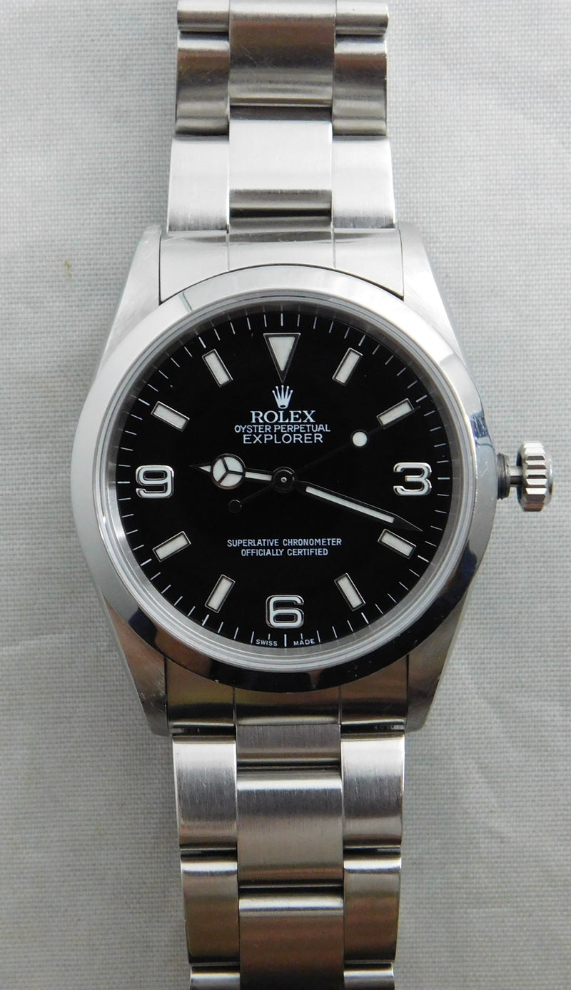 Dark Gray Rolex Explorer 1 Ref. 14270 SS Black 3-6-9 Dial Automatic Mens Watch....36mm