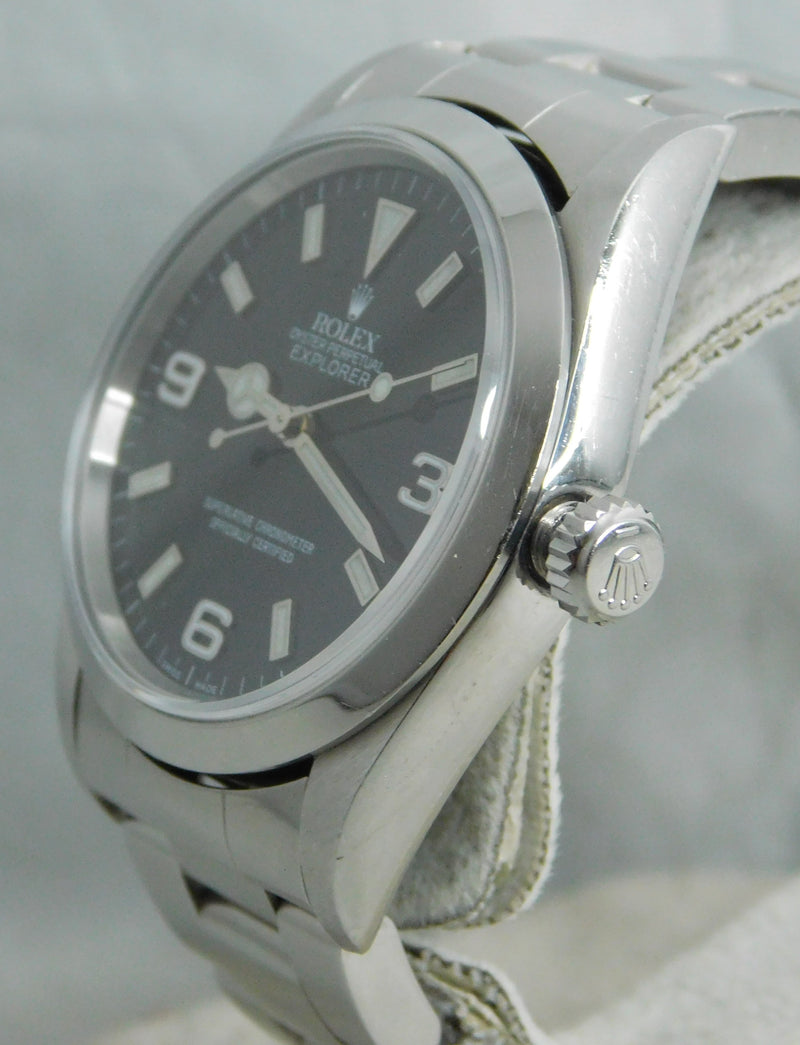 Light Slate Gray Rolex Explorer 1 Ref. 14270 SS Black 3-6-9 Dial Automatic Mens Watch....36mm