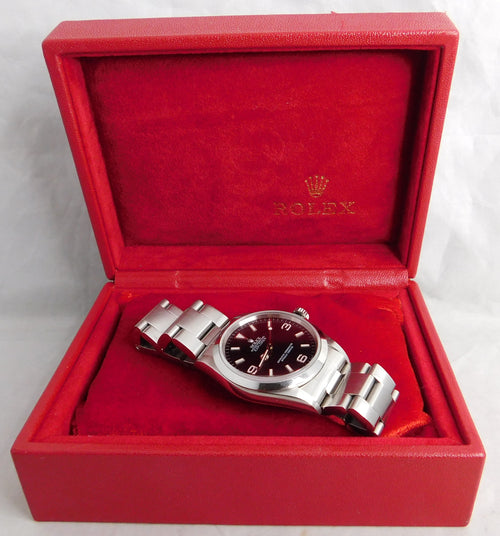 Firebrick Rolex Explorer 1 Ref. 14270 SS Black 3-6-9 Dial Automatic Mens Watch....36mm