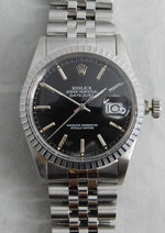 Dark Gray Rolex Datejust 16030 Stainless Steel Black Dial Vintage 1987 Mens Watch....36mm