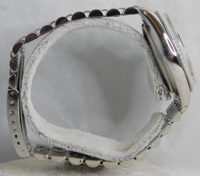 Dark Gray Rolex Datejust 16030 Stainless Steel Black Dial Vintage 1987 Mens Watch....36mm