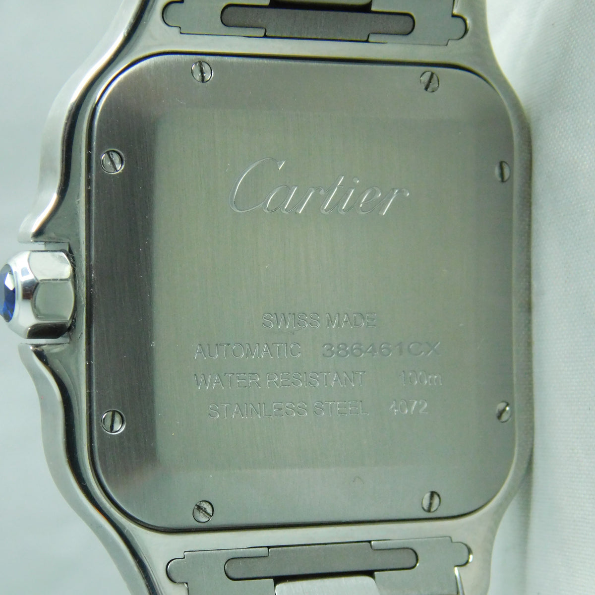 Light Slate Gray Cartier Santos Stainless Steel Date 4072  WSSA0018 Automatic Mens Watch....37mm