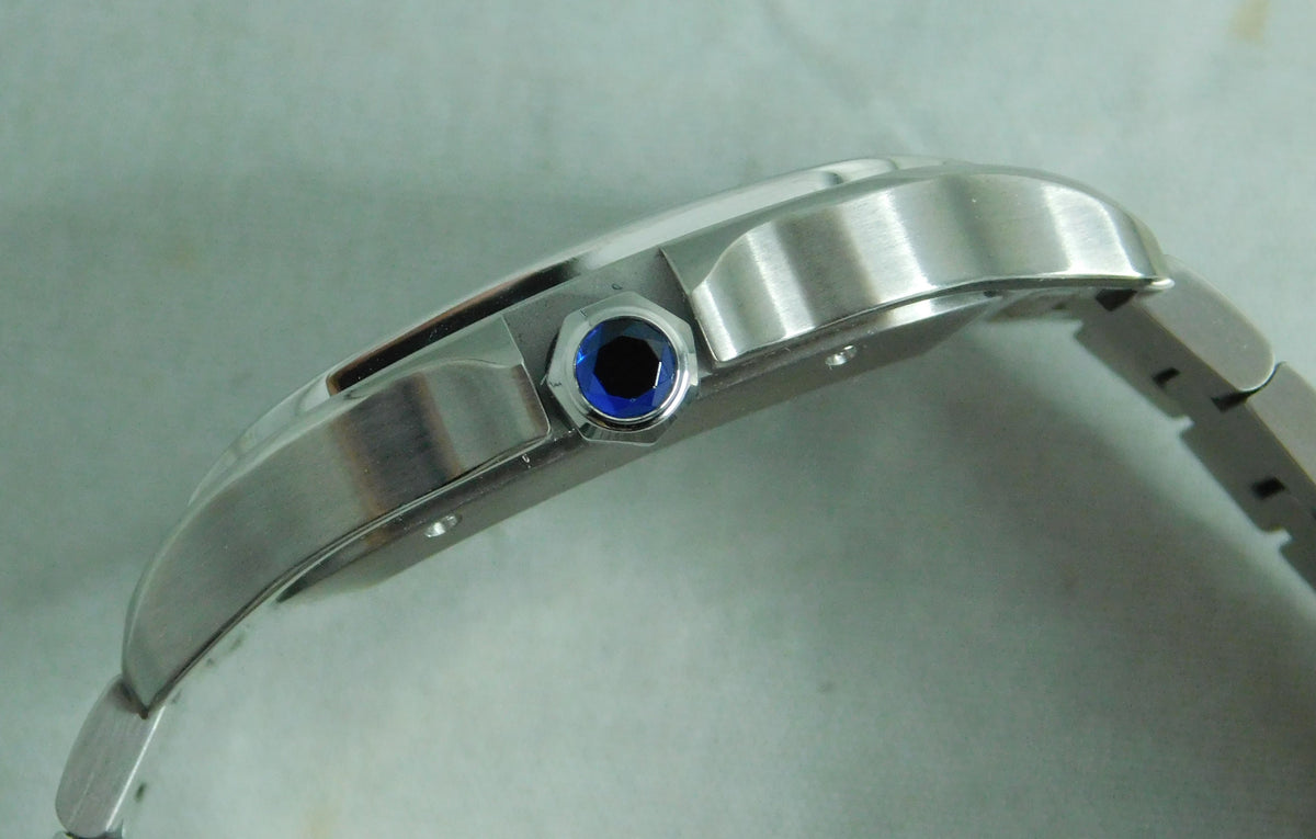 Slate Gray Cartier Santos Stainless Steel Date 4072  WSSA0018 Automatic Mens Watch....37mm