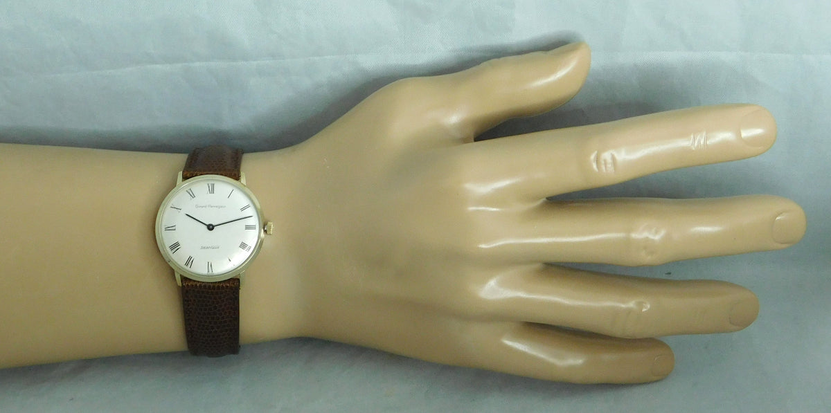 Dark Khaki Girard-Perregaux Sea Hawk 10k GF Vintage 1950's Manual Wind Mens Watch....34mm