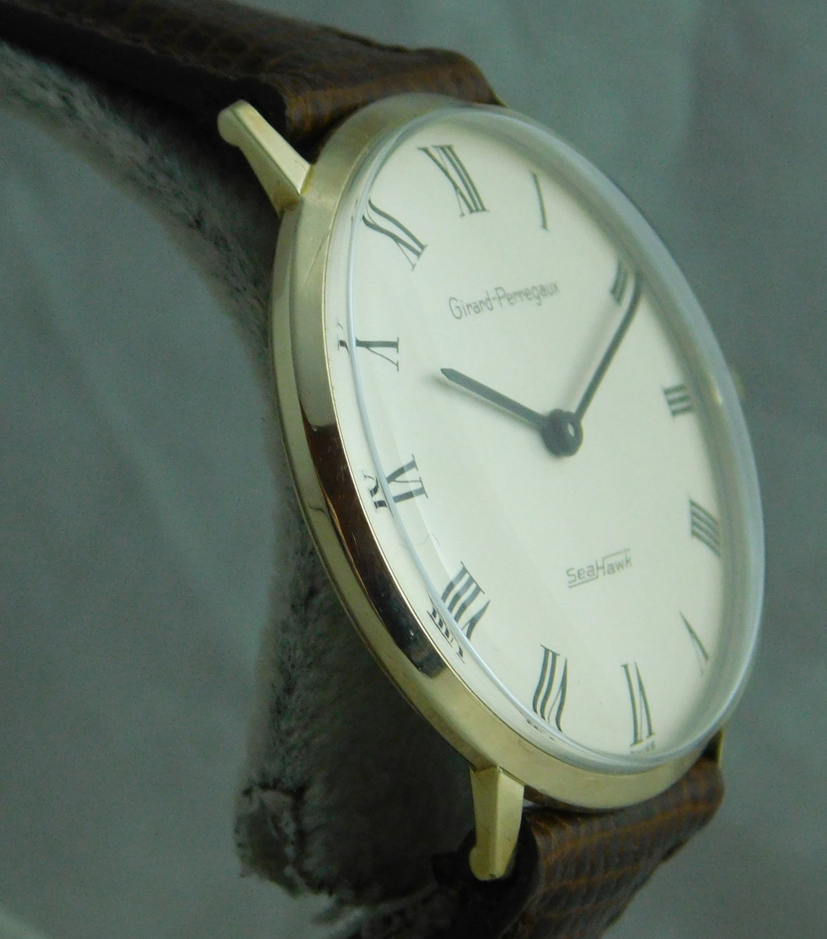 Dim Gray Girard-Perregaux Sea Hawk 10k GF Vintage 1950's Manual Wind Mens Watch....34mm