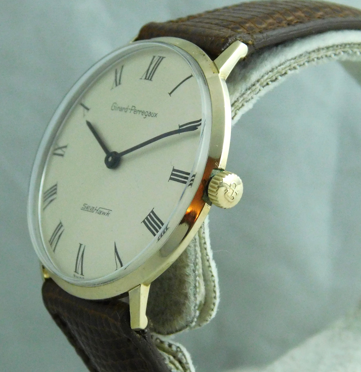 Dark Sea Green Girard-Perregaux Sea Hawk 10k GF Vintage 1950's Manual Wind Mens Watch....34mm