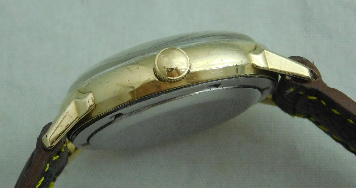 Dim Gray Wittnauer Swiss Automatic 10K Gold Filled 17 Jewels 1950's Mens Watch....34mm