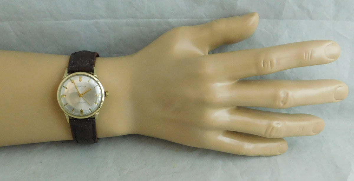 Dark Sea Green Wittnauer Swiss Automatic 10K Gold Filled 17 Jewels 1950's Mens Watch....34mm