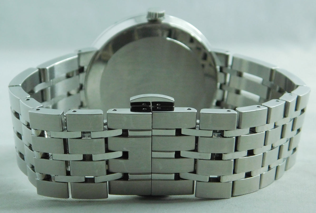Gray Movado Esperanza Black Dial Stainless Steel Mens Watch 39mm