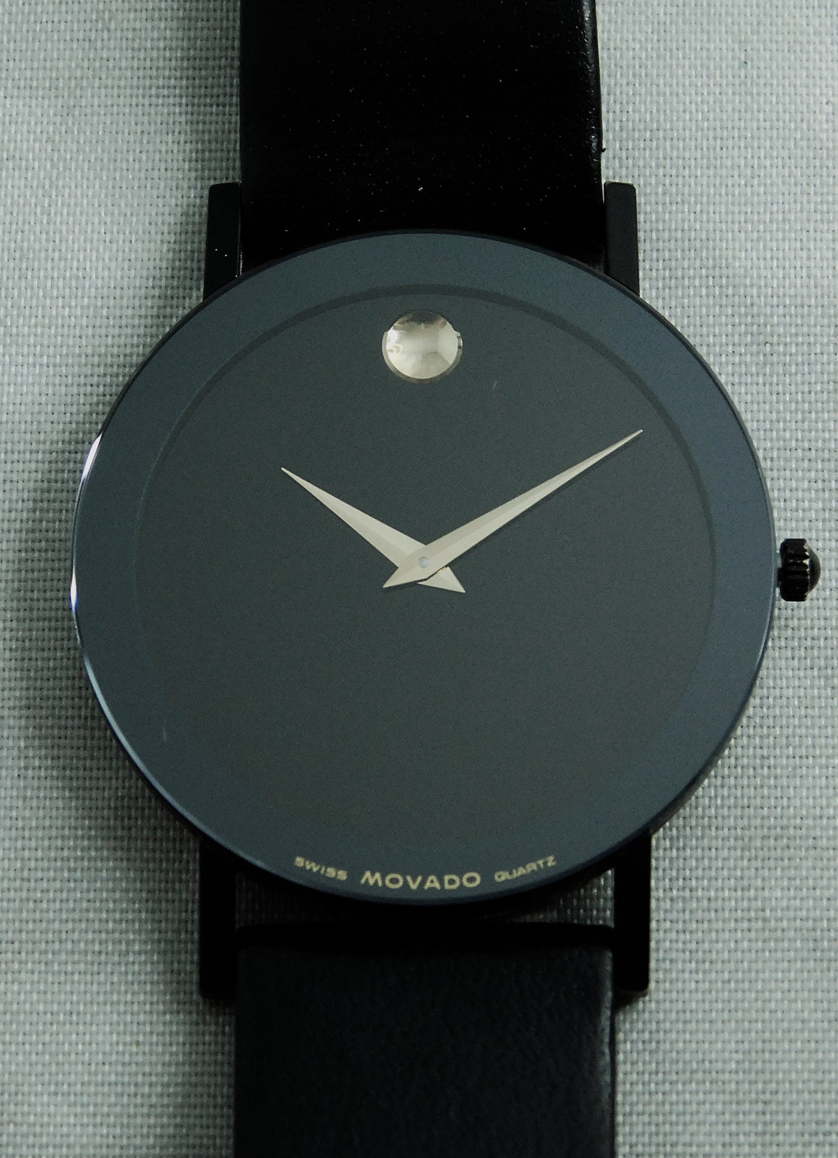 Black Movado Museum Ultra-Thin 87.40.882N Borderless Sapphire Crystal Mens Watch  31mm