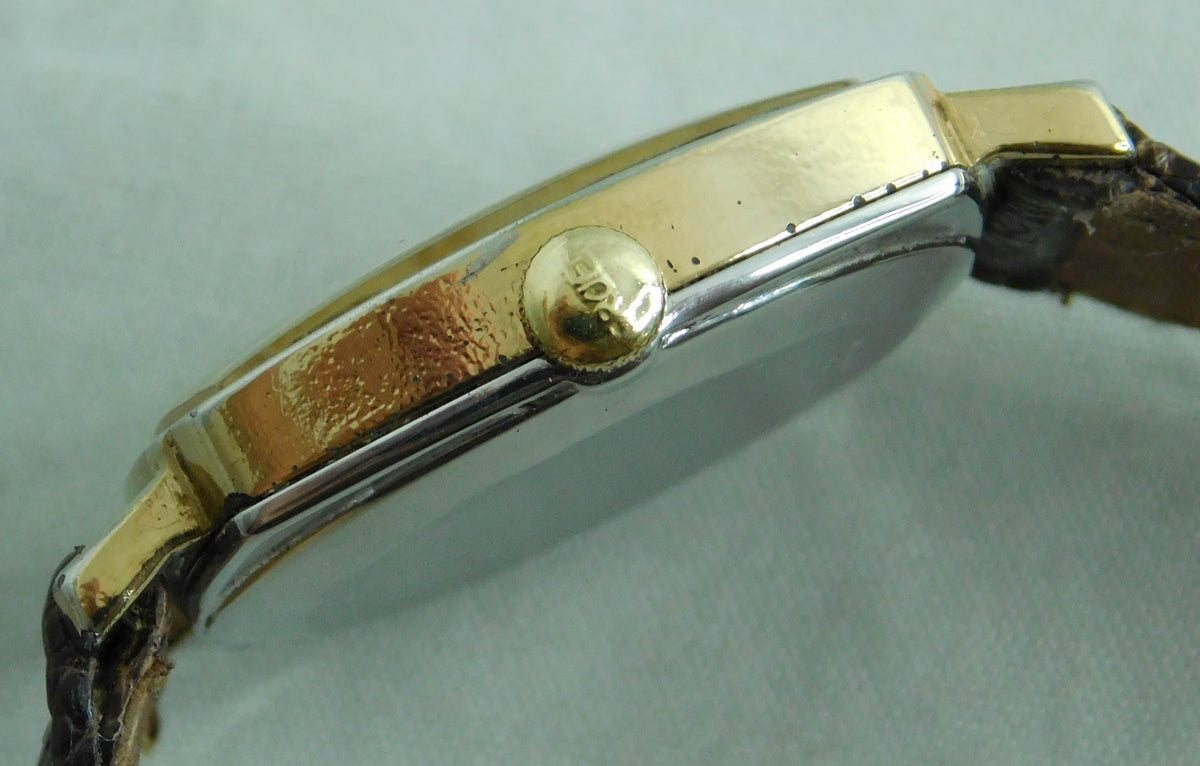Slate Gray Gruen Precision  Swiss 17 Jewels Manual Wind Vintage 1960's Mens Watch   31mm