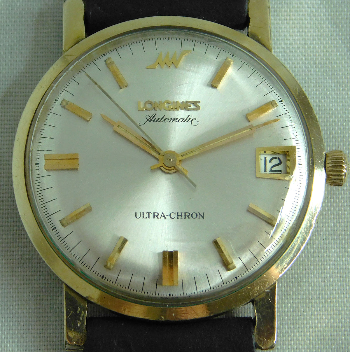 Dark Sea Green Longines Ultra Chron Hi-Beat 36,000 BPH Automatic Date 10k GF Mens Watch   34mm